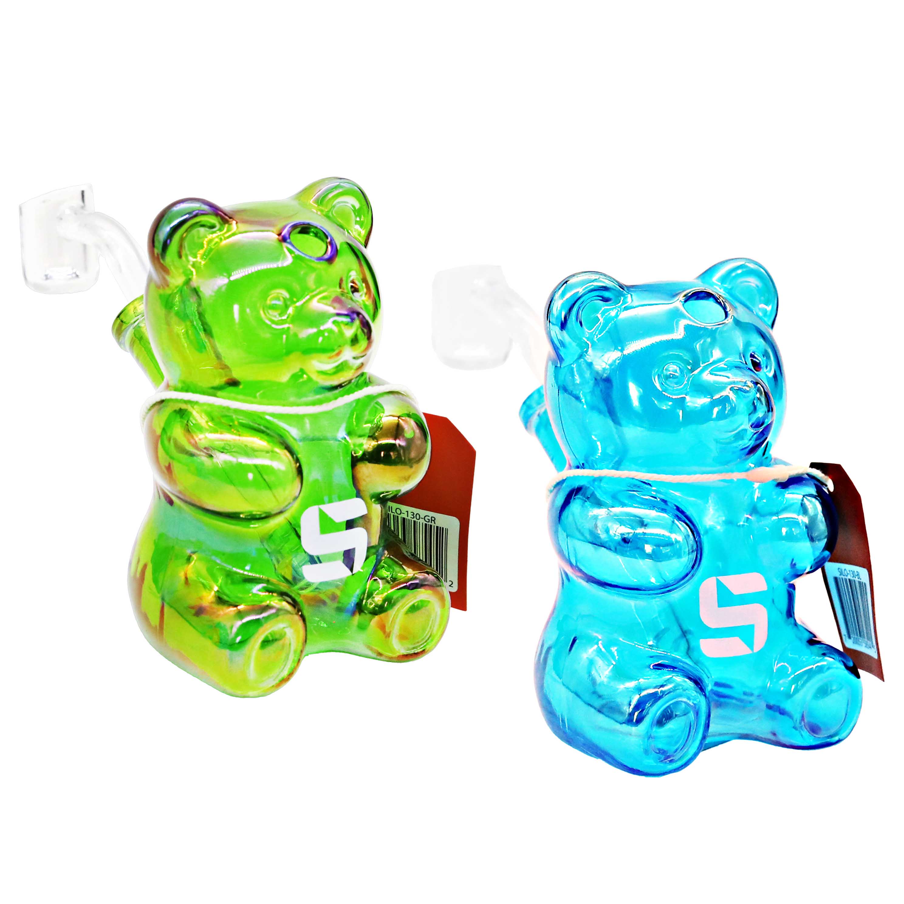 Silo Glass Gummy Bear Mini Waterpipe (SILO-130) | 5 inch | Assorted Colors product image