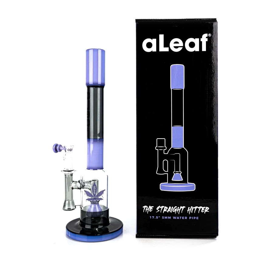 Aleaf "THE STRAIGHT HITTER" 5mm Waterpipe (AL2054) | 17.5 inches | Assorted Colors product image