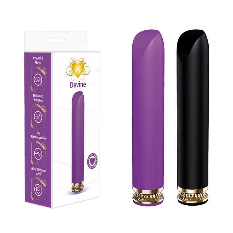 TPC DEVINE Chrome Accent Mini Wand Vibrator  product image