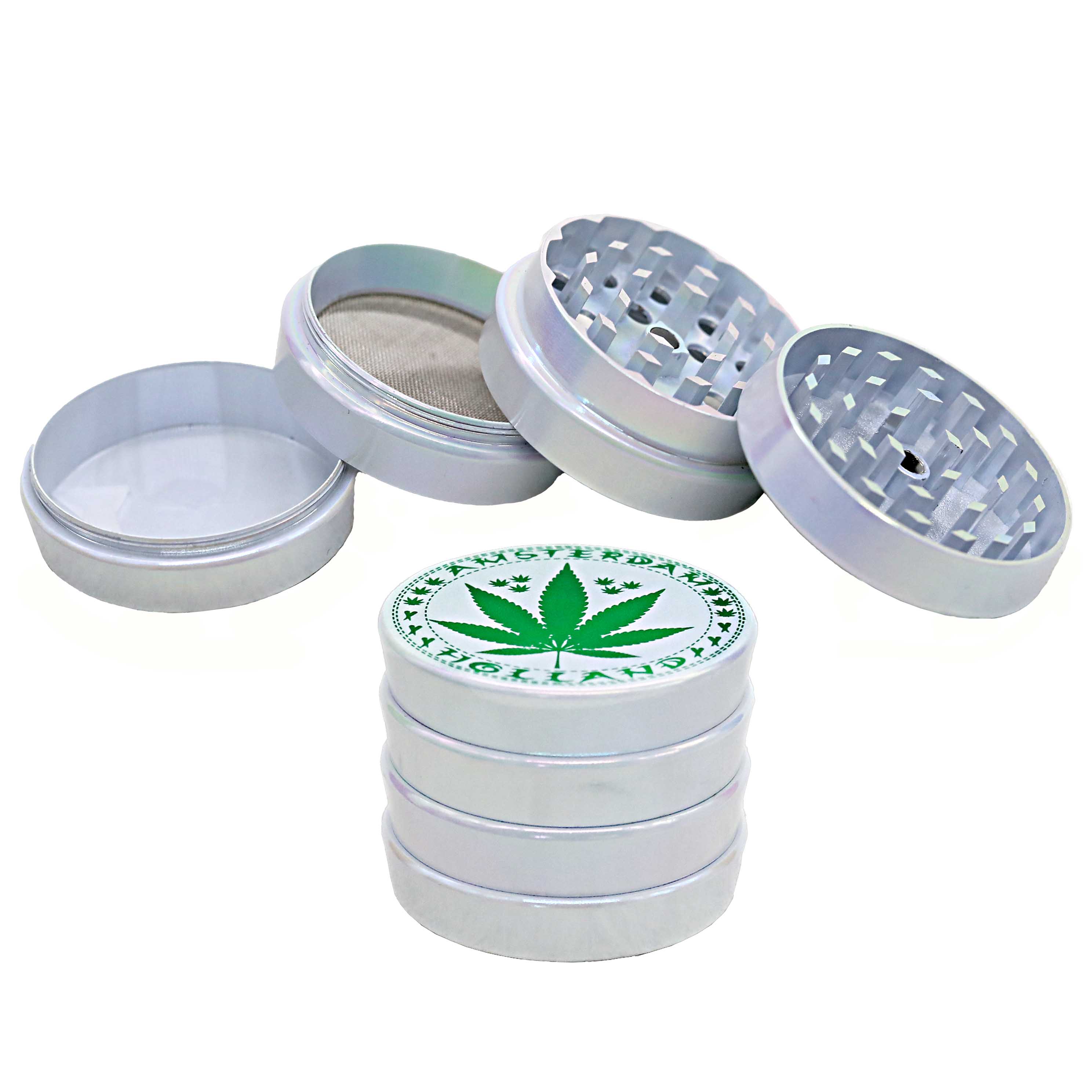Tuff Shredder White Rainbow Shaded Leaf 4 Part Grinder | 50mm product image