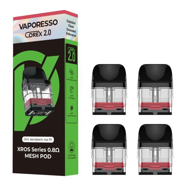 Corex 2.0 XROS Series Replacement Pod By Vaporesso | 2ml | 4 Pack | 0.8ohm product image