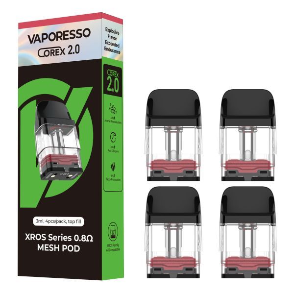 Corex 2.0 XROS Series Replacement Pod By Vaporesso | 2ml | 4 Pack | Mesh 1.0ohm product image