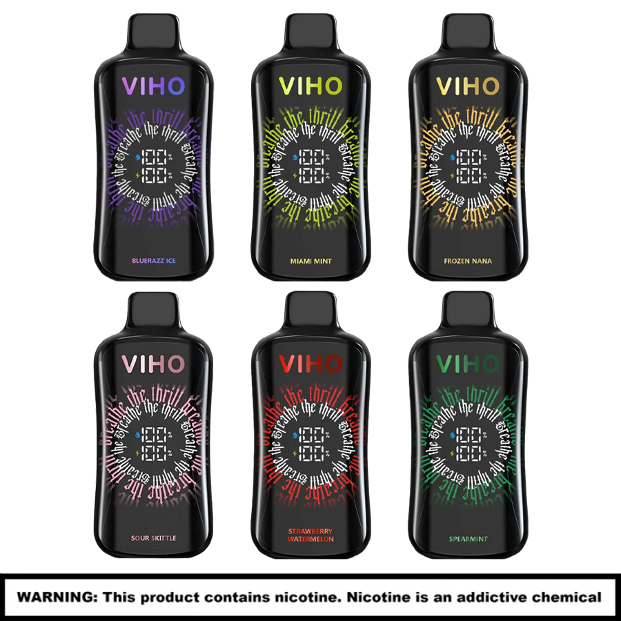 Viho Supercharge LED Screen Rechargable Disposables | 5% Nicotine | 20000 Puffs | 5 Count Display product image