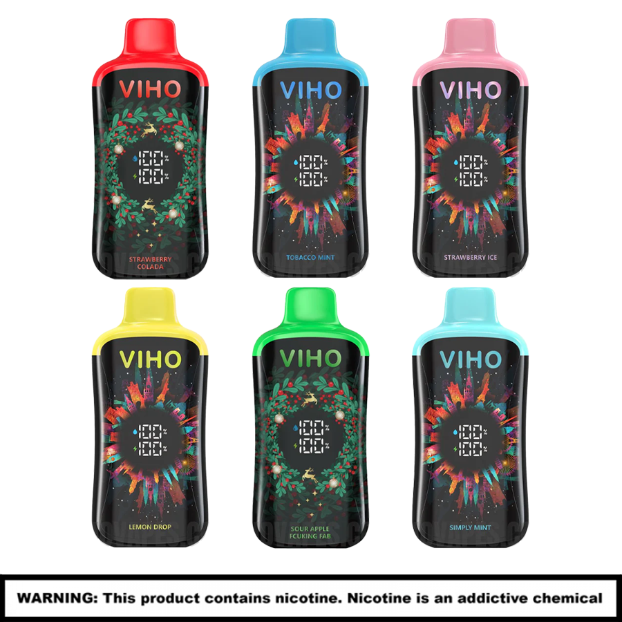 Viho Supercharge Pro Christmas Edition Rechargeable Disposables | 5% Nicotine | 20000 Puffs | 5 Count Display product image