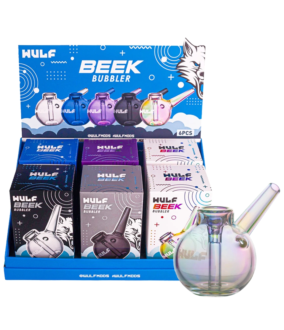 Wulf Glass BEEK Bubbler | 6 Count Display | Assorted Colors product image