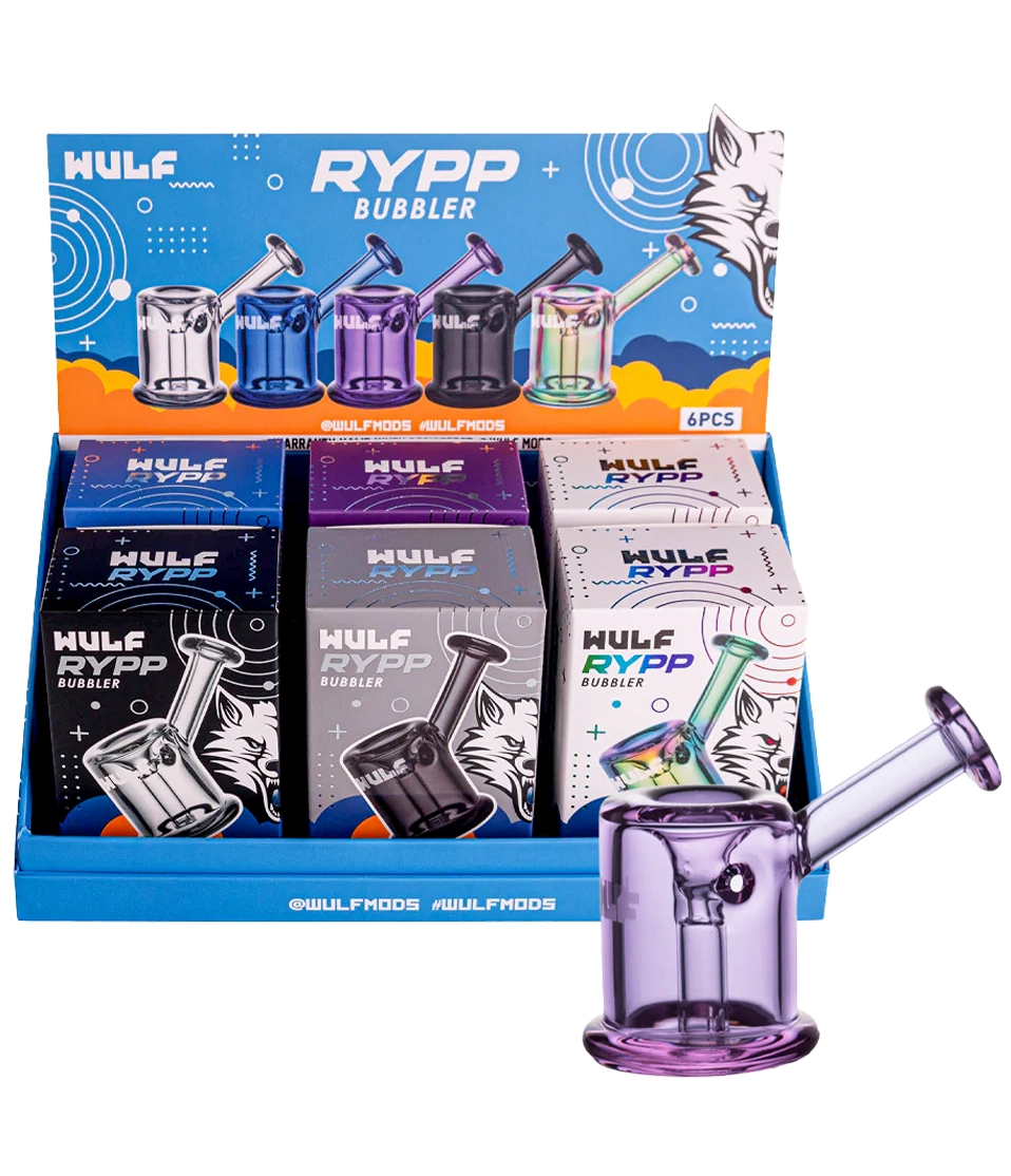 Wulf Glass RYPP Bubbler | 6 Count Display | Assorted Colors product image