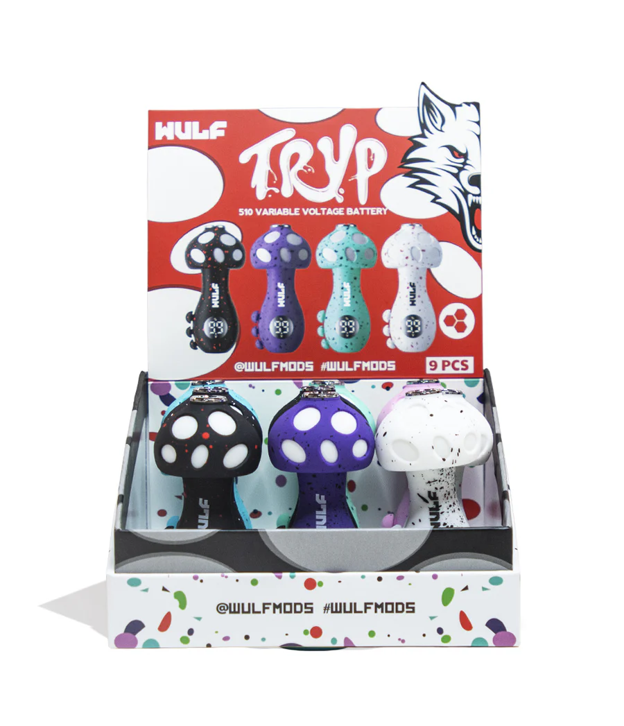 WULF TRYP Mushroom Shaped Variable 510 Voltage Battery | 9 Count Display product image