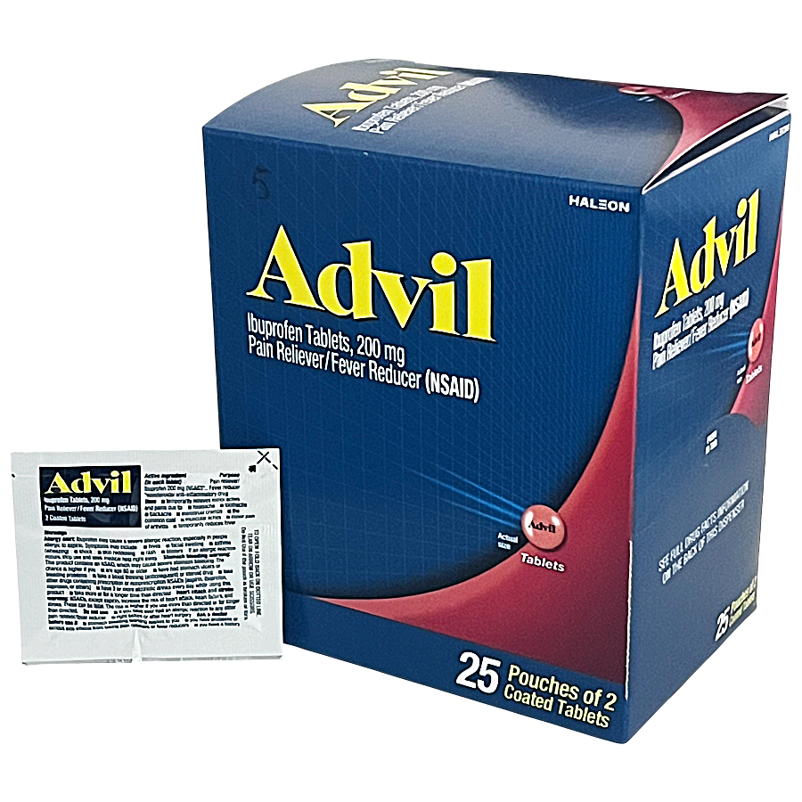 Advil Pain Reliever Fever Reducer Tablets | 2 Pack | 200mg | 25 Count Display product image