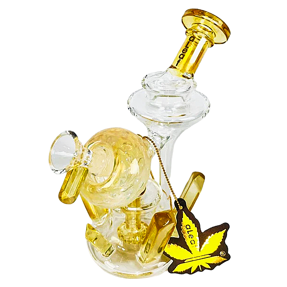 Aleaf Aura Flux Chamber Gold Fumed Dotted Body Waterpipe (AL6223) | 7 inches | Assorted Colors product image