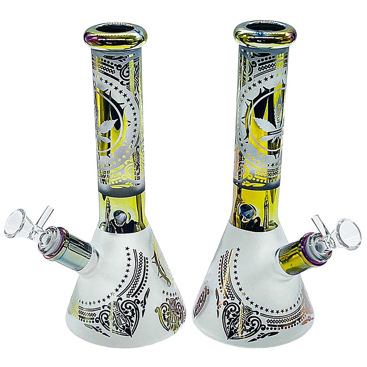 Aleaf Frosted Look Sandblasted Design Beaker Waterpipe (AL6102) | 10 inches | Assorted Colors - image 1 of 2