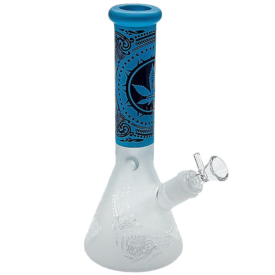 Aleaf Frosted Look Sandblasted Design Beaker Waterpipe (AL6102) | 10 inches | Assorted Colors - image 2 of 2