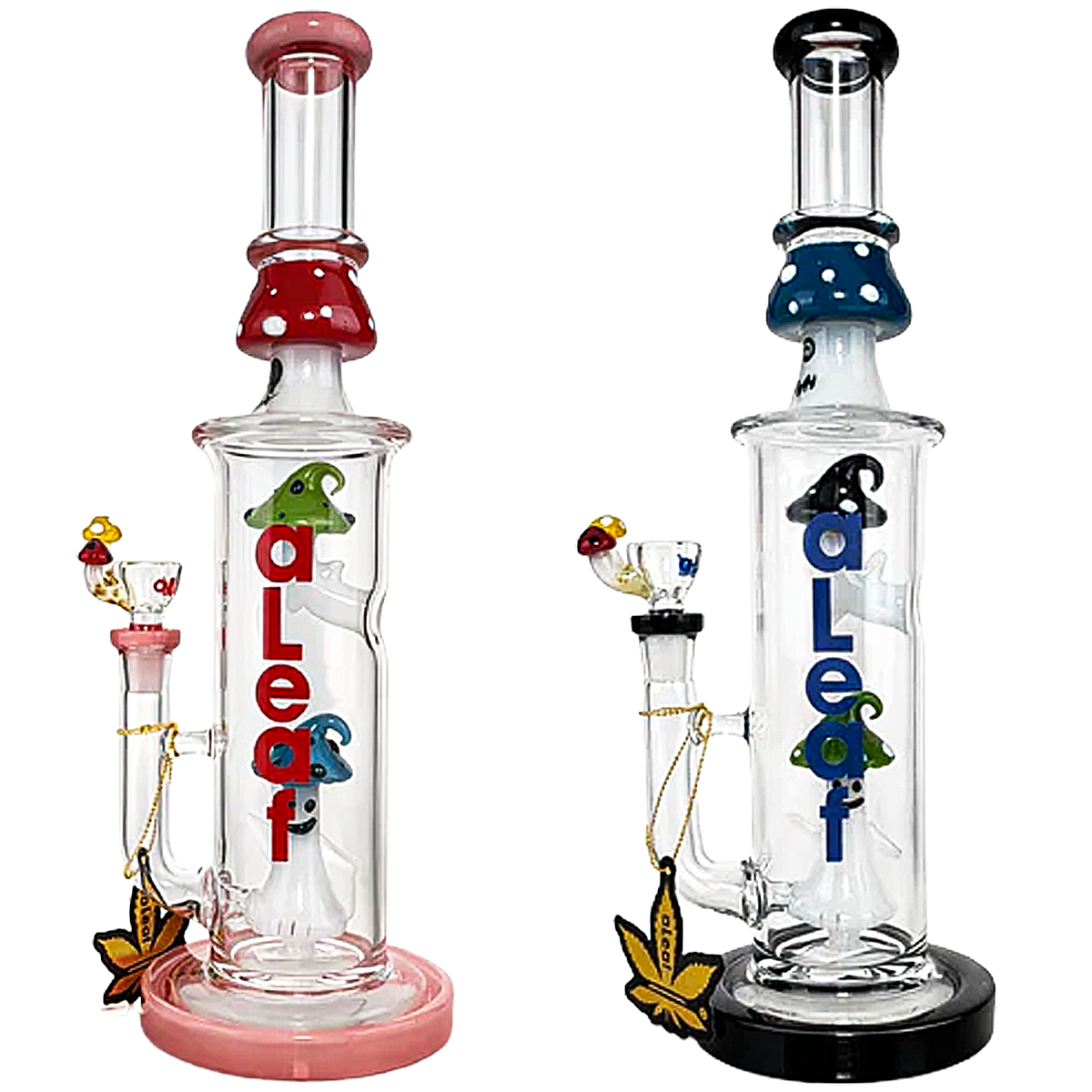 Aleaf Mushroom Perc With Monster Head Straight Waterpipe (AL2127) | 13.5 inches | Assorted Colors product image