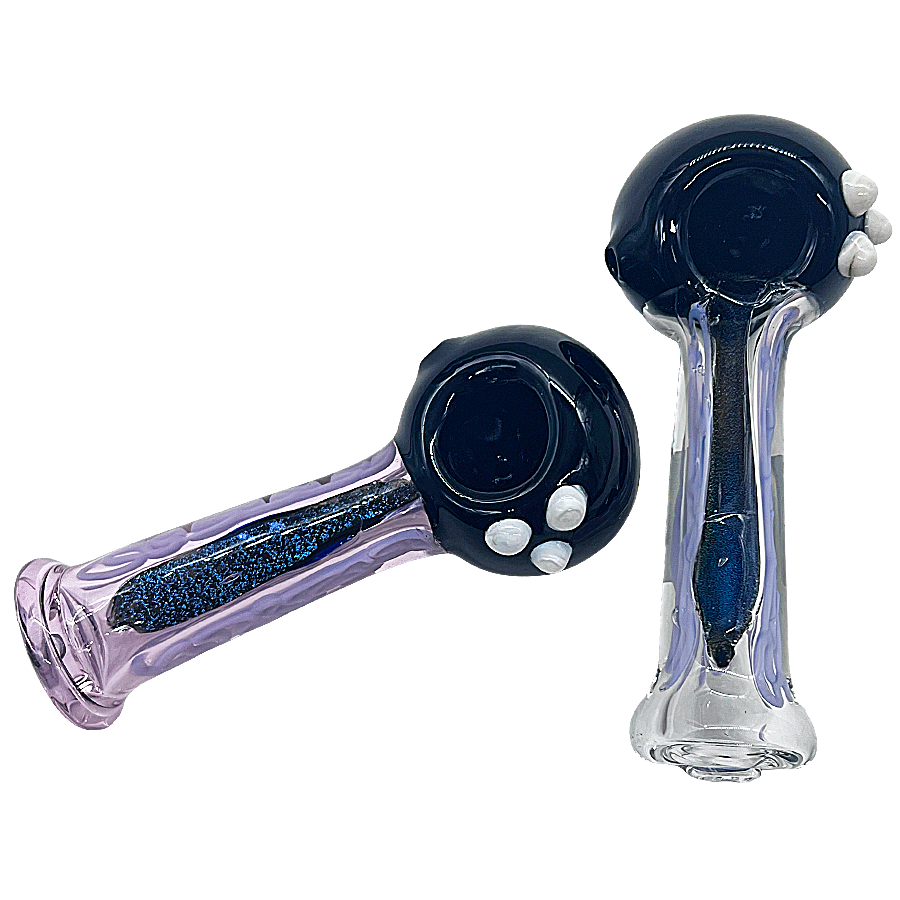 Black Head Dicro Tails Shimmery Handpipe (RS3055) | 5 inches | Assorted Colors product image