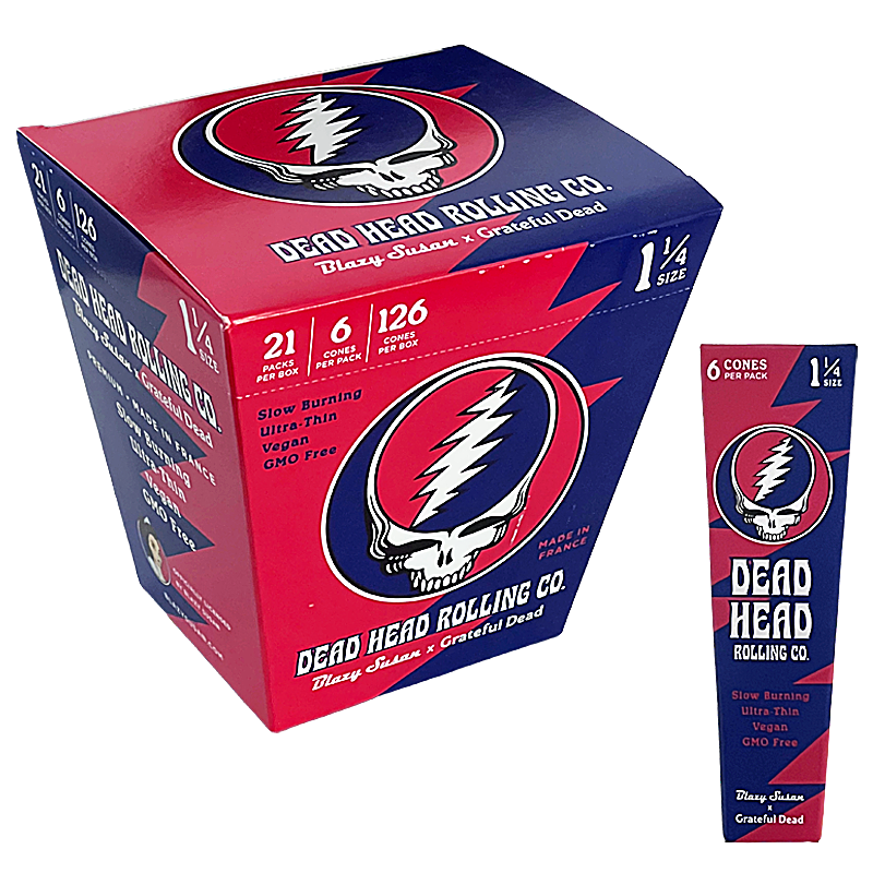Blazy Susan Grateful X Dead Head Paper & Cones | 11/4 Size | 6 Pack | 21 Count Display product image