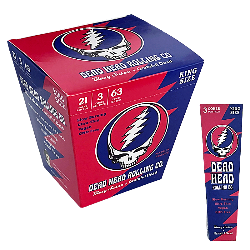 Blazy Susan Grateful X Dead Head Paper & Cones | King Size | 3 Pack | 21 Count Display product image