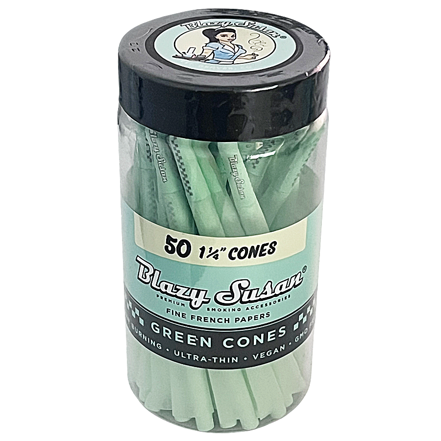 Blazy Susan Green Cones & Paper | 11/4 Size (84mm) | 50 Count Jar product image