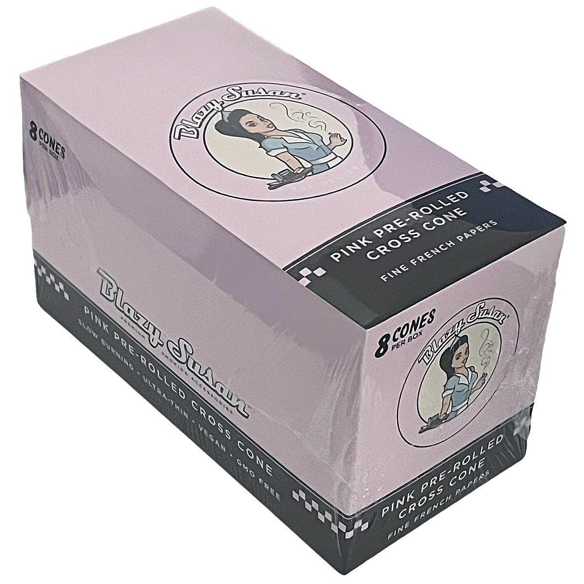 Blazy Susan Pink Pre-rolled Cross Cones | 8 Count Display product image