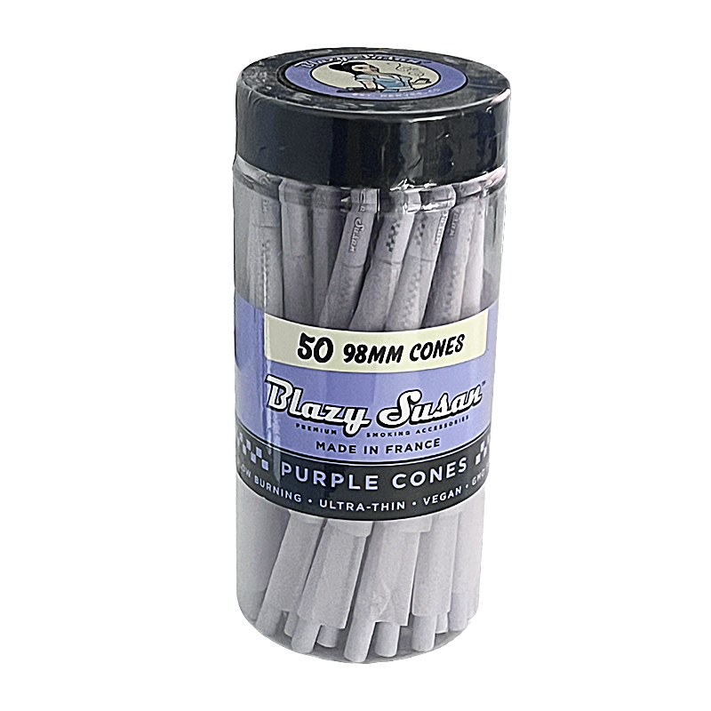 Blazy Susan Purple Pre-Roll Cones | 98mm | 50 Count Jar product image