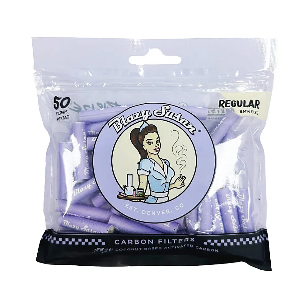 Blazy Susan Purple Purize Regular Carbon Filter Tips | 9mm | 50 Count Bag product image