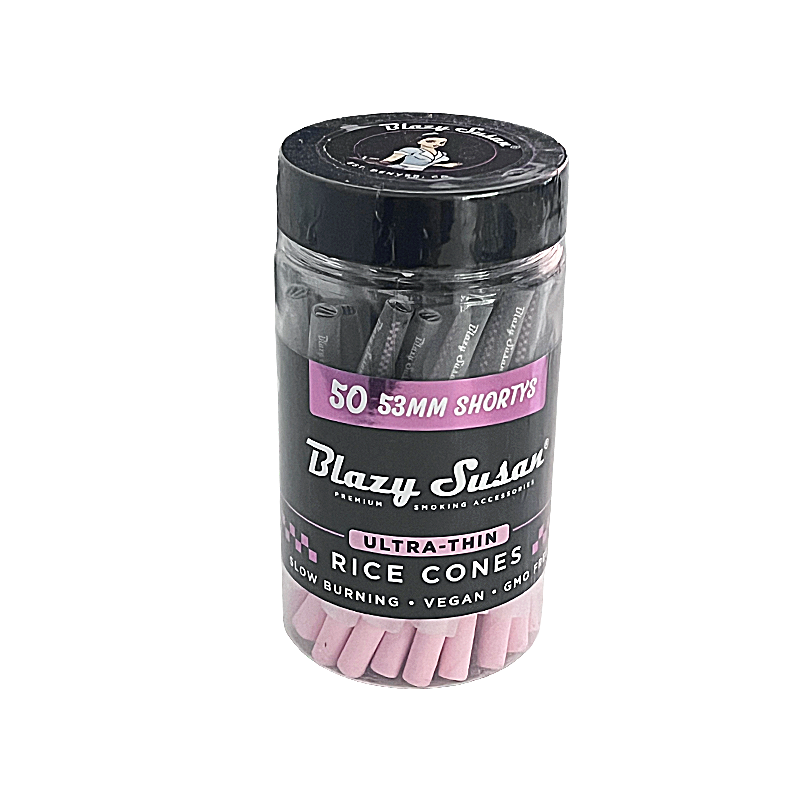 Blazy Susan Ultra Thin Rice Shortys Cones | 53mm | 50 Count Jar product image