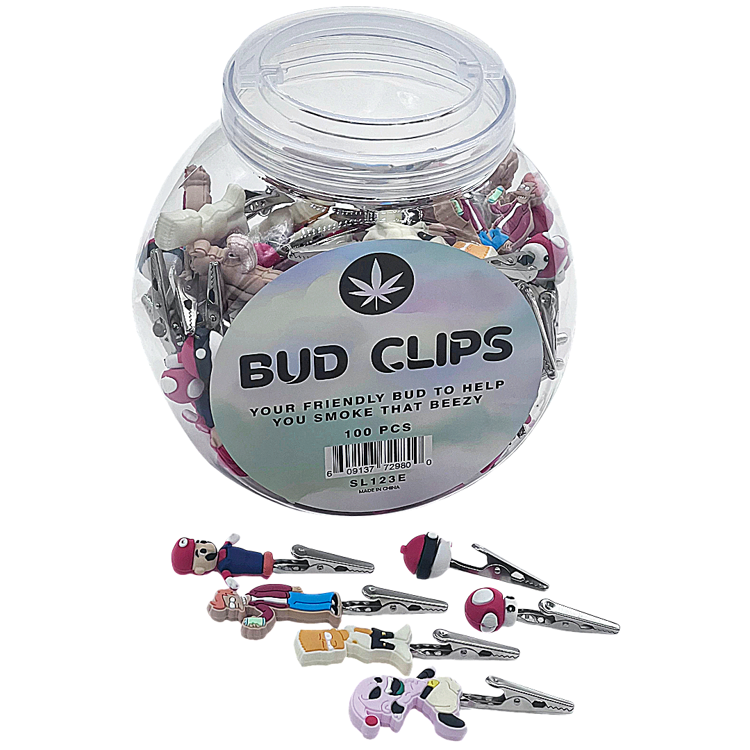 Bud Clips (SL123E/F) | 100 Count Jar | Assorted Designs product image