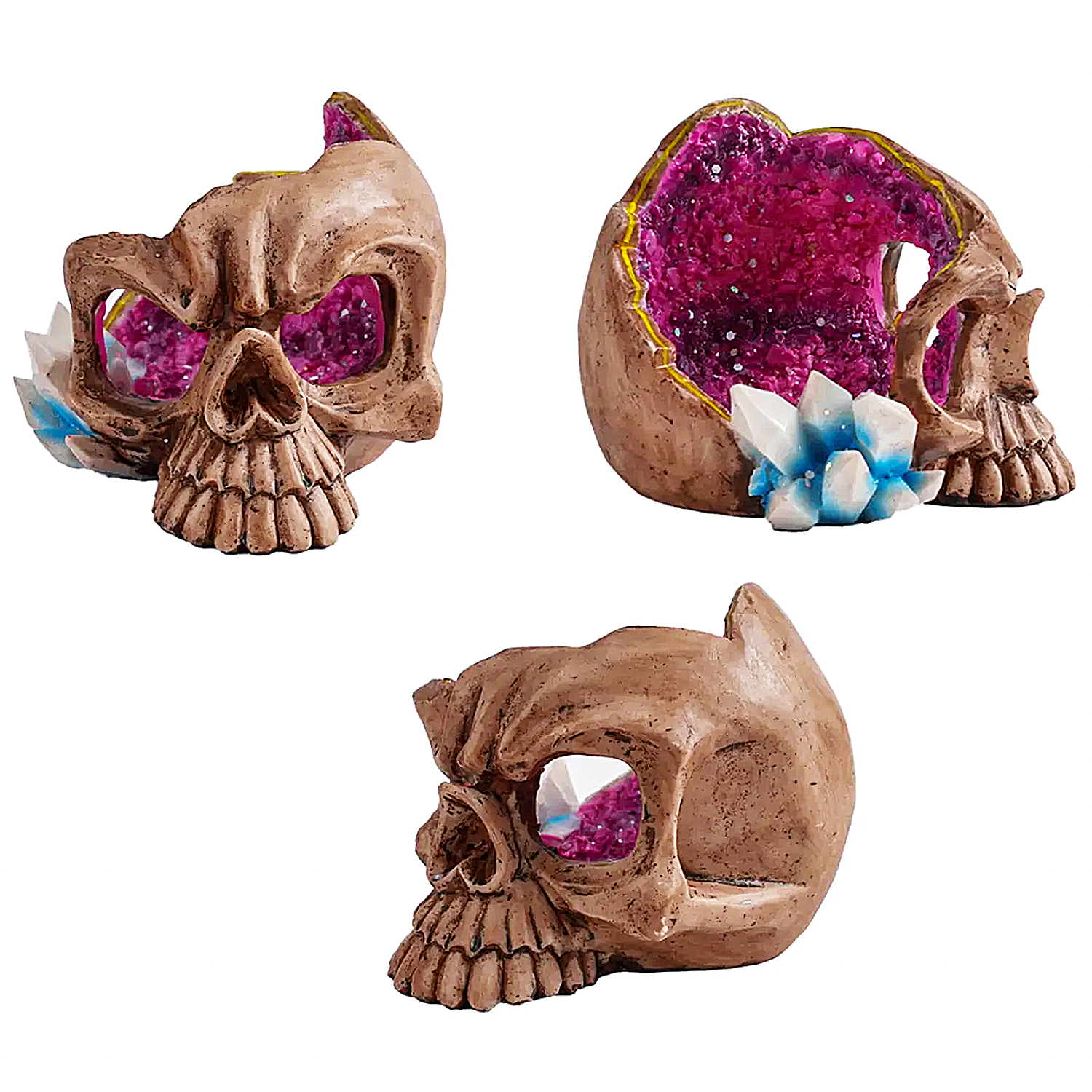 Ceramic Half Skull With Studded Design Ashtray (ASH212) | 6 inches product image