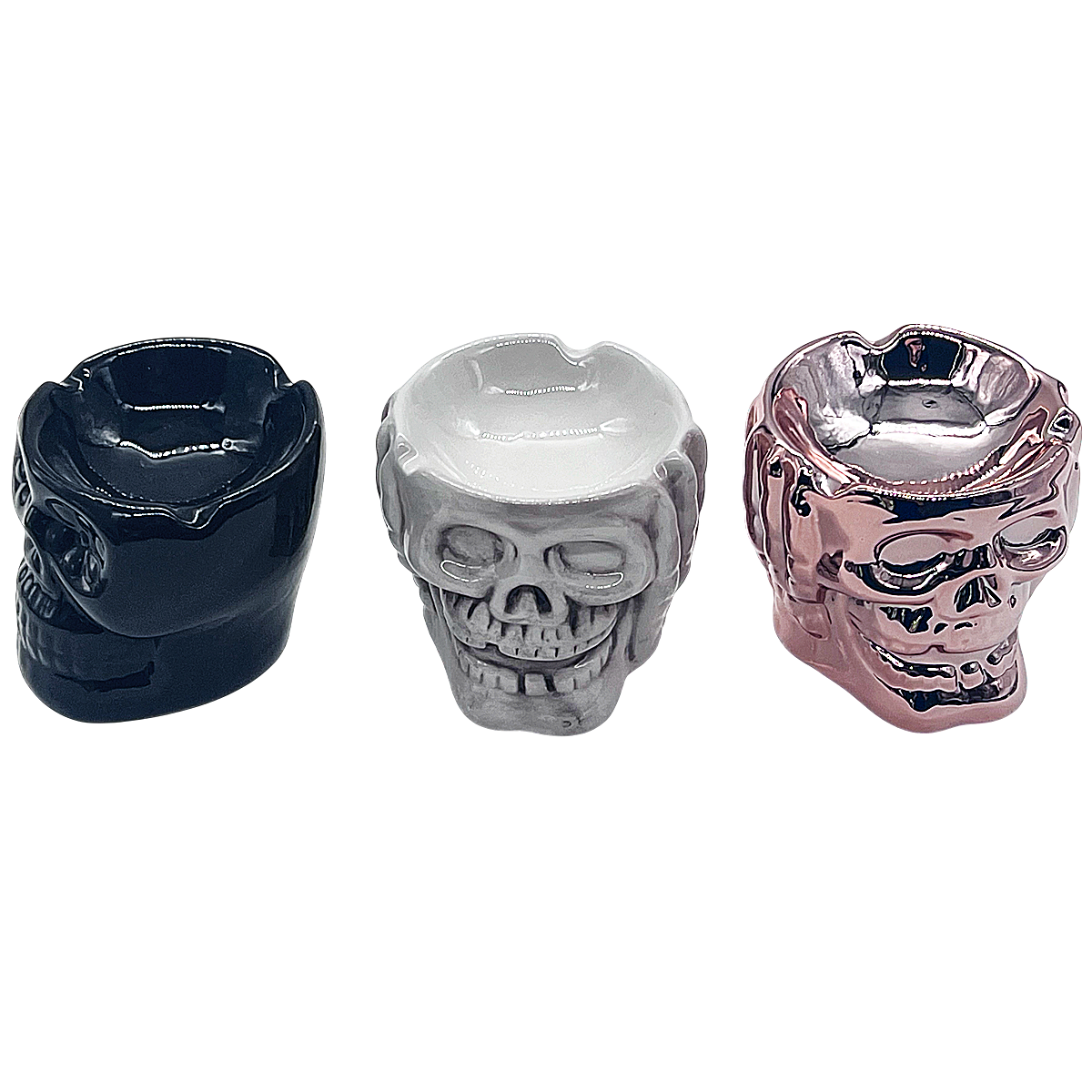 Ceramic Laughing Skull Head Ashtray (ASH96) | 4.5 inches product image