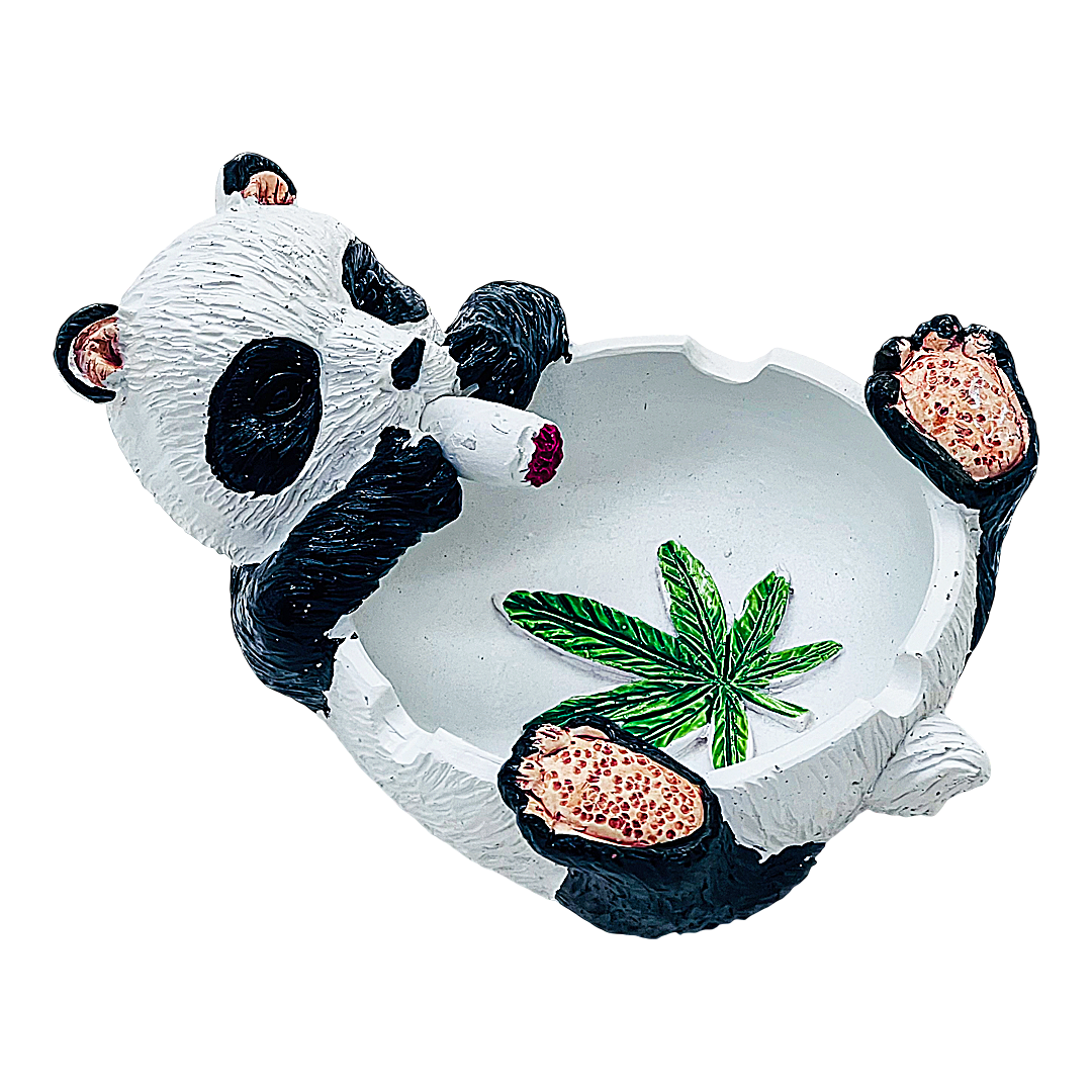 Ceramic Panda With Leaf Design Ashtray (ASH217) | 5.5 inches product image