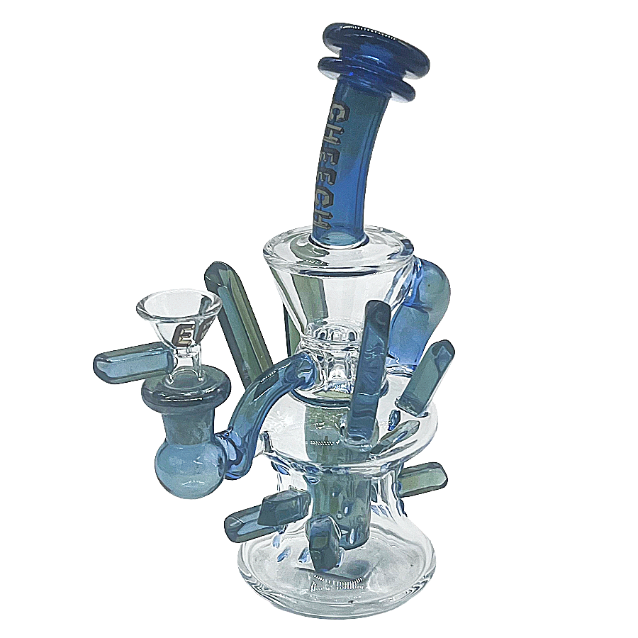 Cheech All Over Spikes Hour Glass Shaped Recycler Waterpipe (CH-326) | 10 inches | Assorted Colors product image
