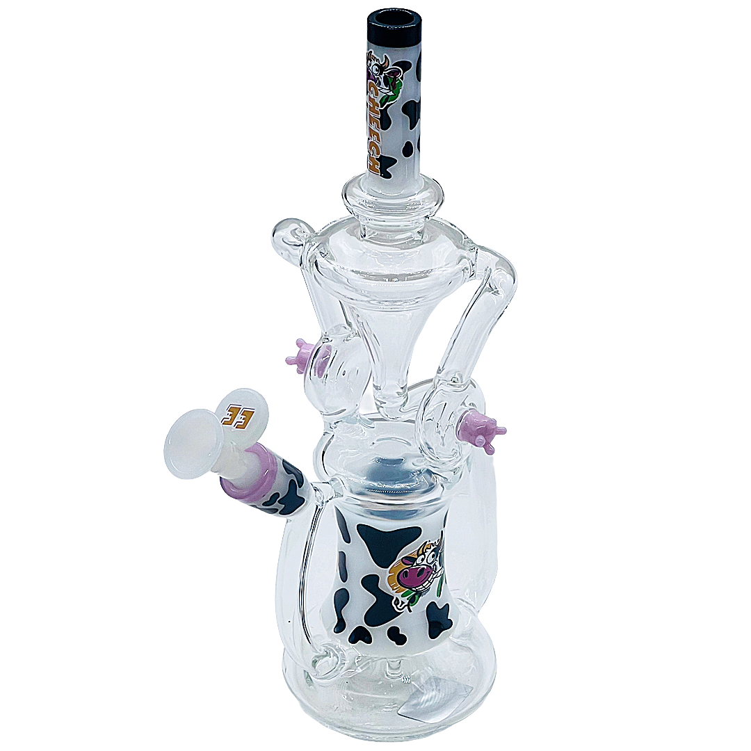 Cheech Animal Themed Hour Glass Shaped Recycler Waterpipe (CH-339) | 11 inches | Assorted Colors product image