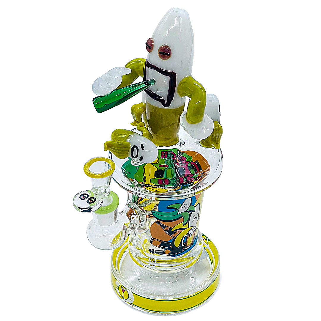 Cheech Drunked Peel Banana Design Trophy Shaped Waterpipe (CHE-429) | 11 inches | Assorted Colors product image