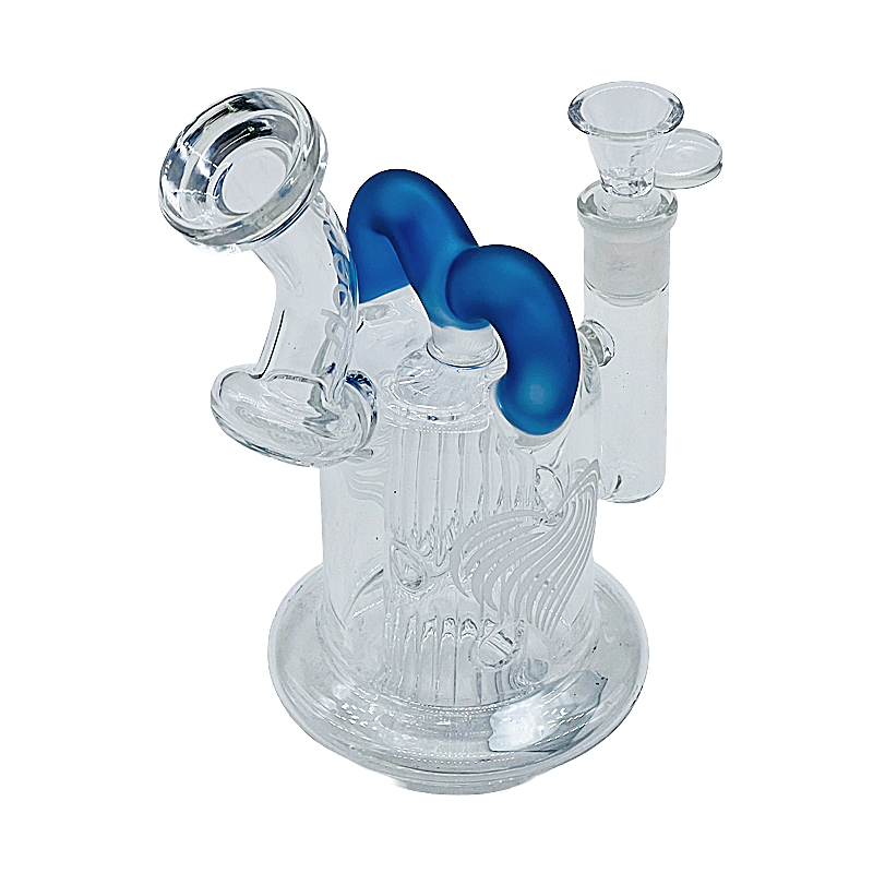 Cheech Frosted Half Heart Cylindrical Recycler Waterpipe (CH-302) | 8 inches | Assorted Colors product image