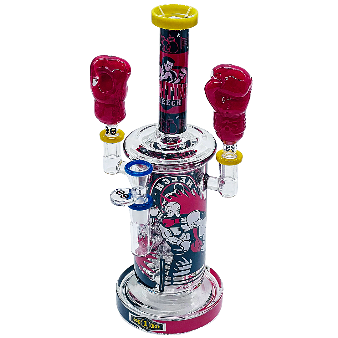 Cheech Heavy Hitter Boxing Themed Staright Waterpipe (CHE-426) | 12 inches | Assorted Colors product image