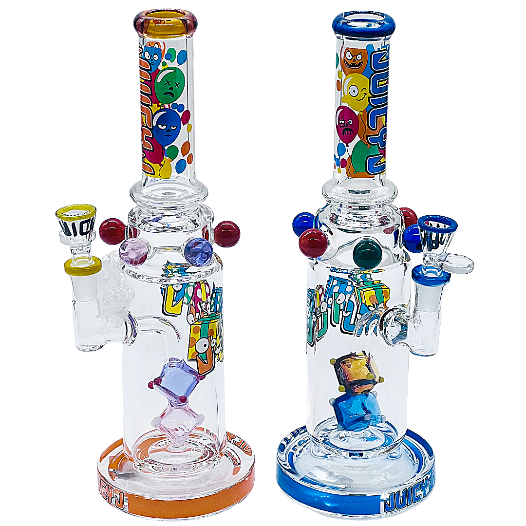 Cheech Juicy J Birthday Party Themed Diced Perc Straight Waterpipe (JJ-032/33/34) | 12 inches | Assorted Designs product image