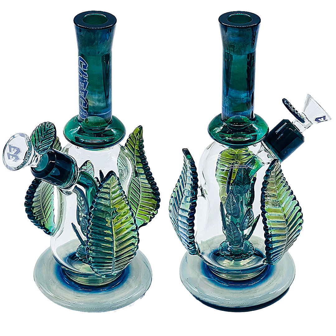 Cheech Plant Leaves All Over With Leaves Perc Bell Shaped Waterpipe (CH-335) | 10 inches | Assorted Colors product image