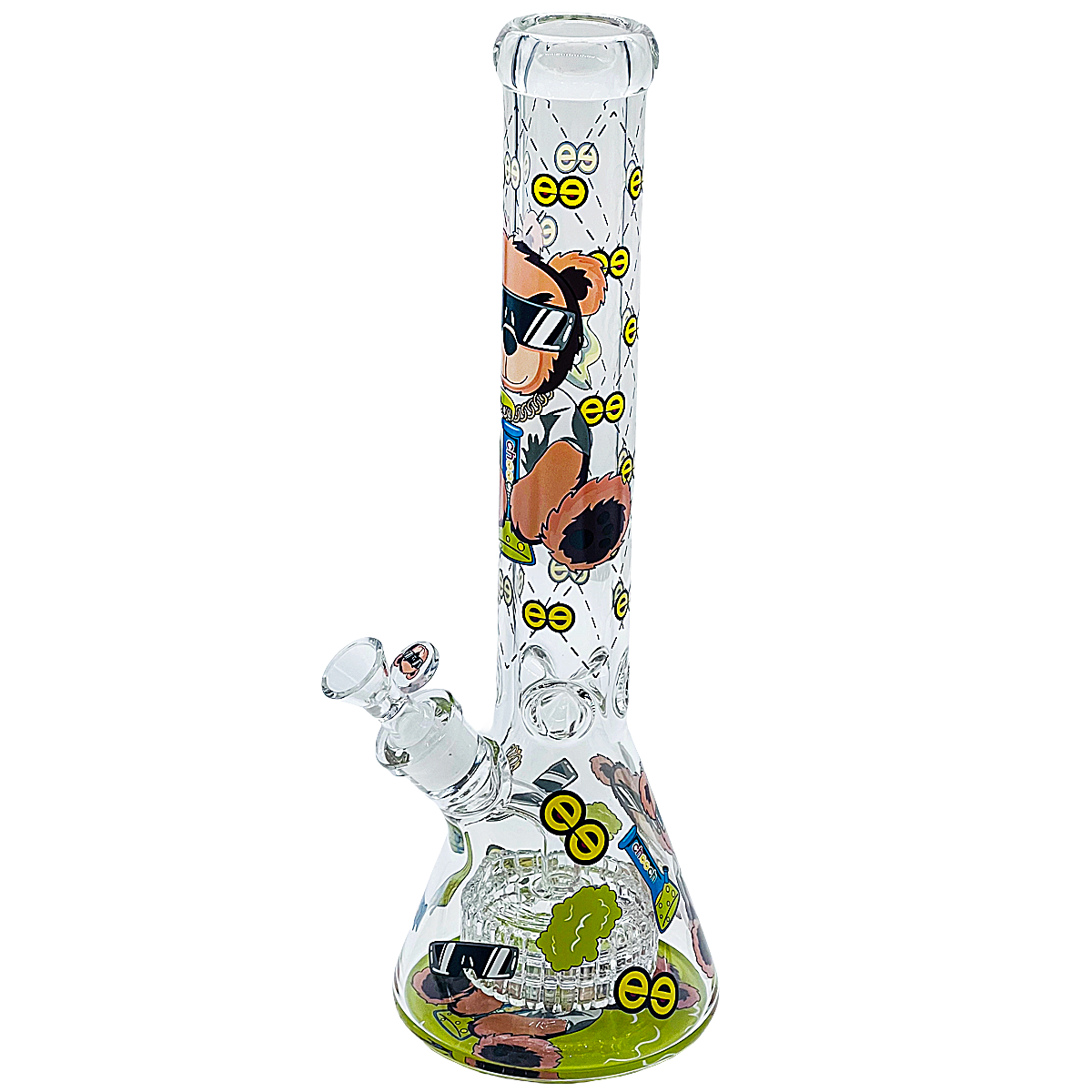 Cheech Rapper Teddy Bear Themed Heavy Beaker Waterpipe (CH-297) | 16 inches | Assorted Colors product image