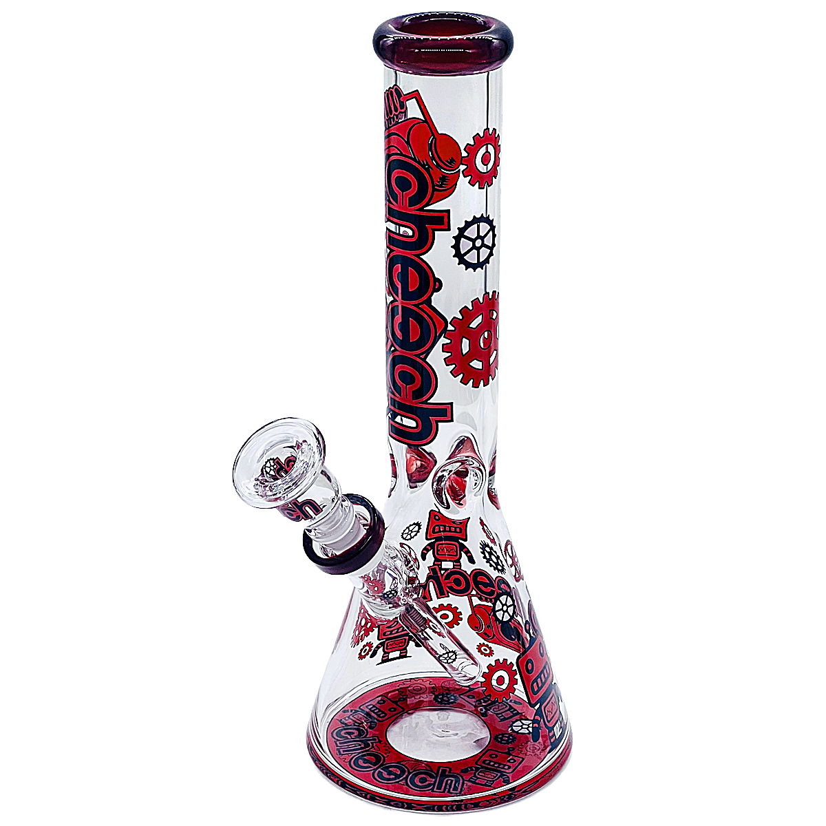 Cheech Robotic Gears Themed Heavy Beaker Waterpipe (CH-392) | 16 inches | Assorted Colors product image