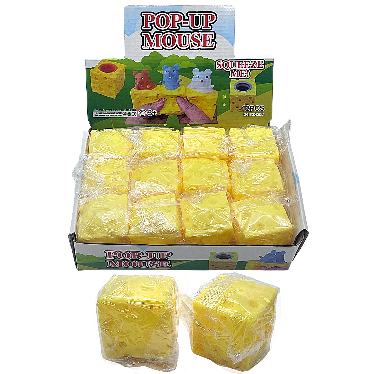 Cheese Pop-Up Mouse Super Soft Squishy Toy | 12 Count Display product image