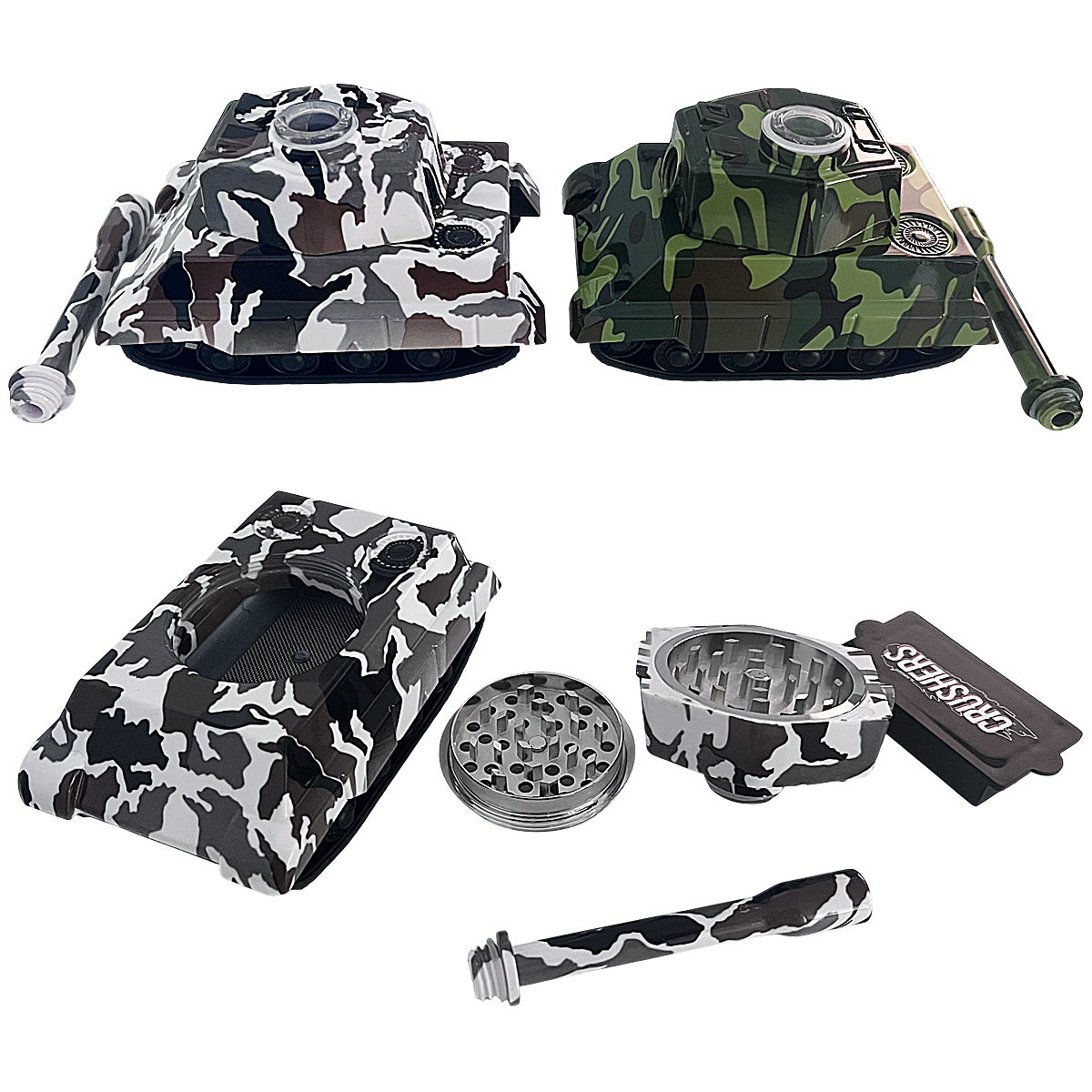 Crushers Camo Print Tank 2 Part Grinder (GR575) | 75mm | Assorted Colors product image