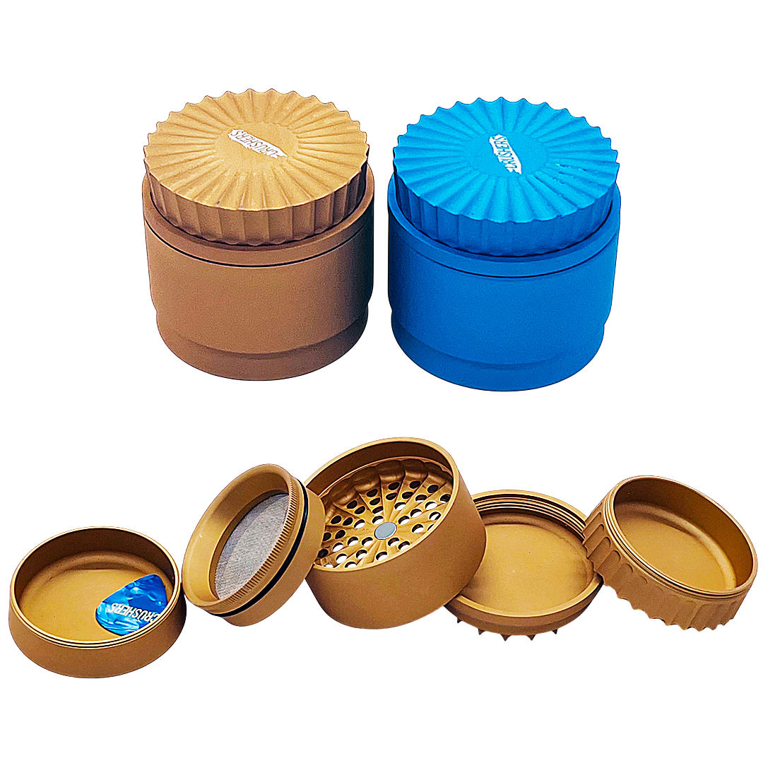 Crushers Ceramic Coated Windmill Style Top 4 Part Grinder (GR588) | 63mm | Assorted Colors product image