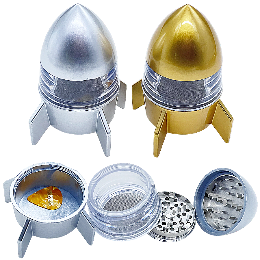 Crushers Metallic Shaded See Through Rocket 3 Part Grinder (GR577) | 63mm | Assorted Colors product image