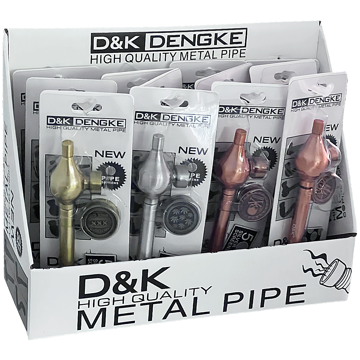 D&K Tear Drop Shaped Metal Pipe With Grinder (DK8528A) | 4 Inch | 12 Count Display product image