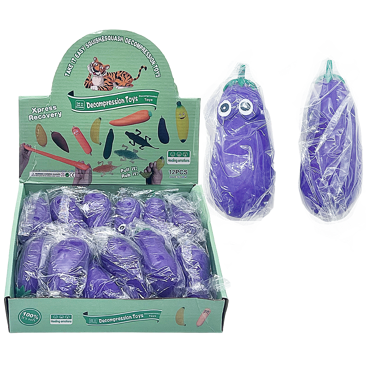 Decompression EGG PLANT Super Soft Squishy Toy | 12 Count Display product image