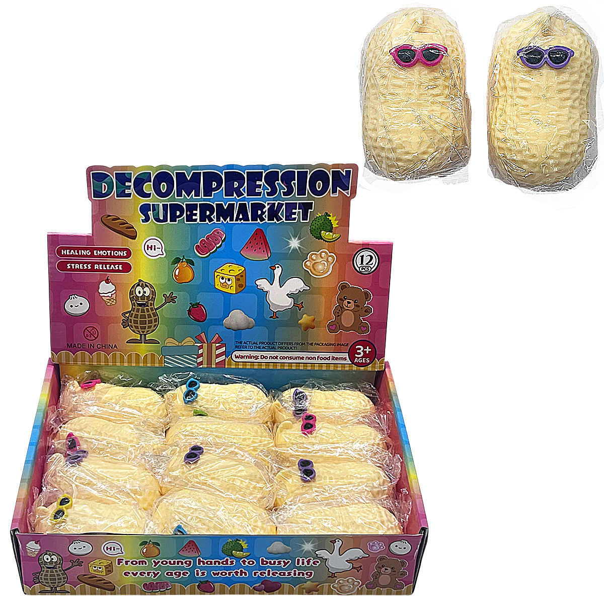Decompression Supermarket PEANUT Super Soft Squishy Toy | 12 Count Display product image