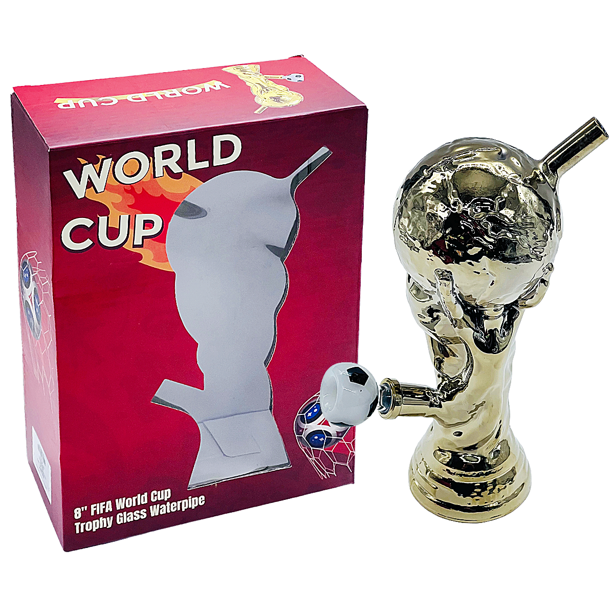Electroplated FIFA World Cup Trophy Waterpipe (WPQ293BW) | 8 inches  product image