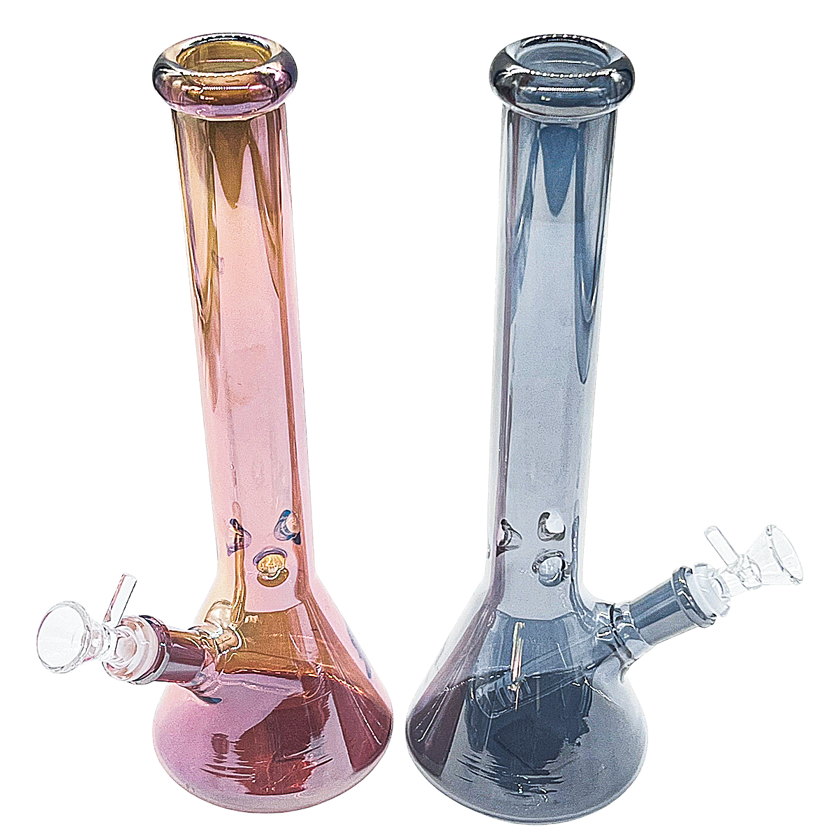 Electroplated Shaded Beaker Waterpipe (WPML1866) | 12 inches | Assorted Colors product image