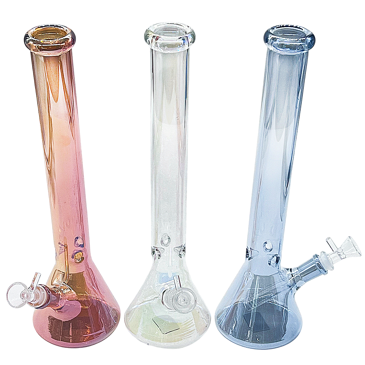 Electroplated Shaded Beaker Waterpipe (WPML1867) | 14 inches | Assorted Colors product image