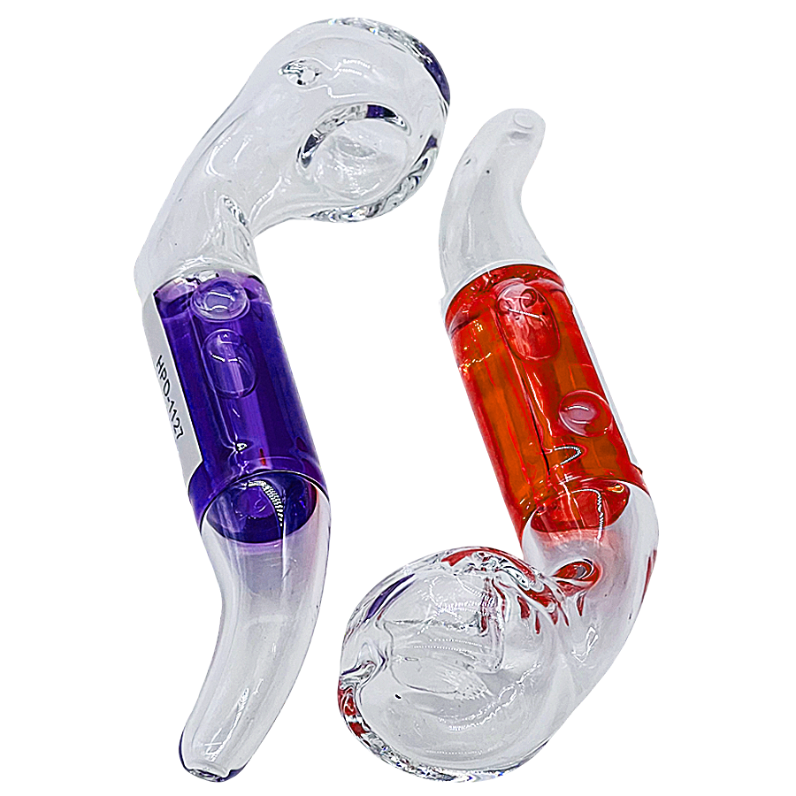 Fancy Glycerine Sherlock Handpipe (HP1127) | 6 inch | Assorted Colors product image