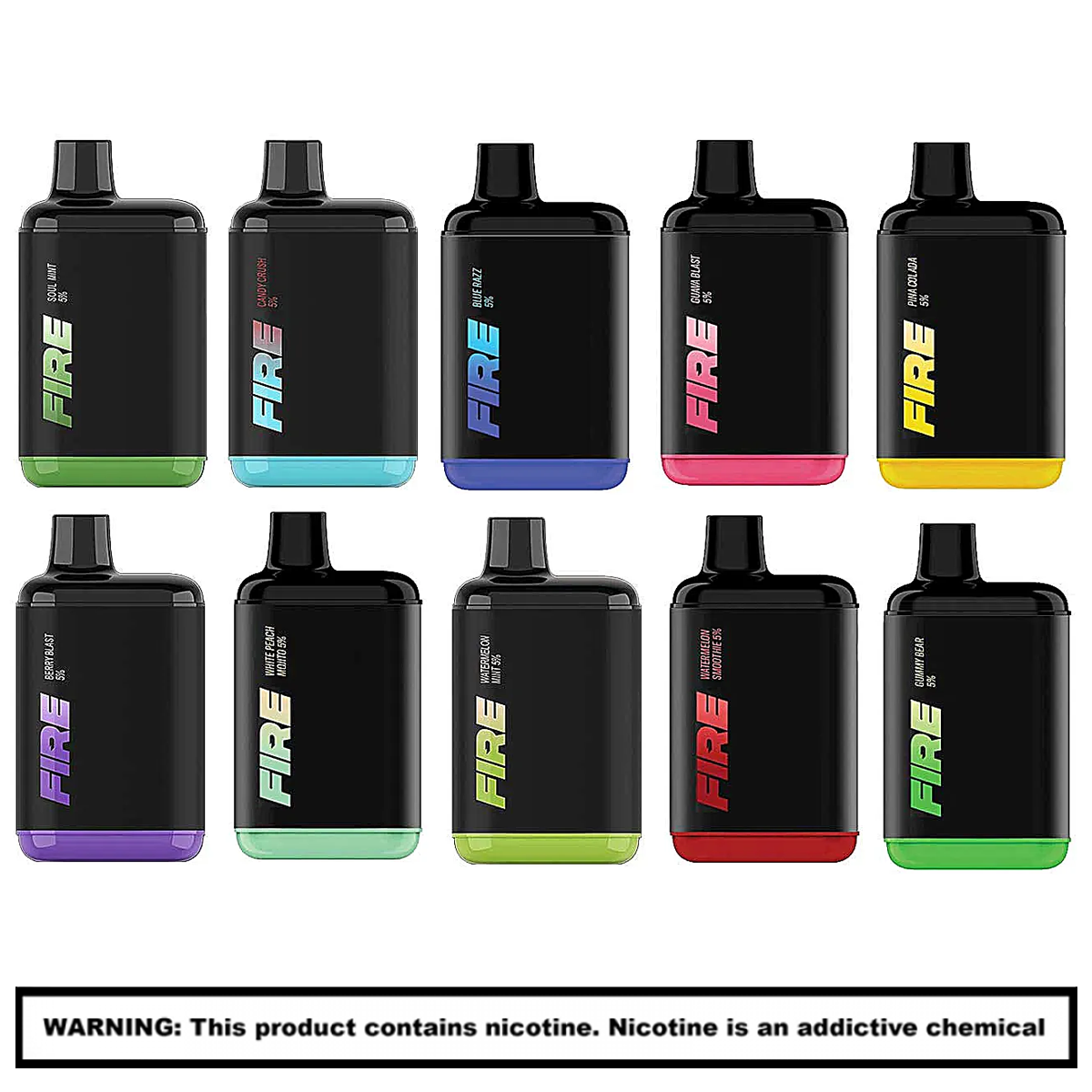 Fire XL Rechargeable Disposable | 6000 Puffs | 5% Nicotine | 10 Count Display product image