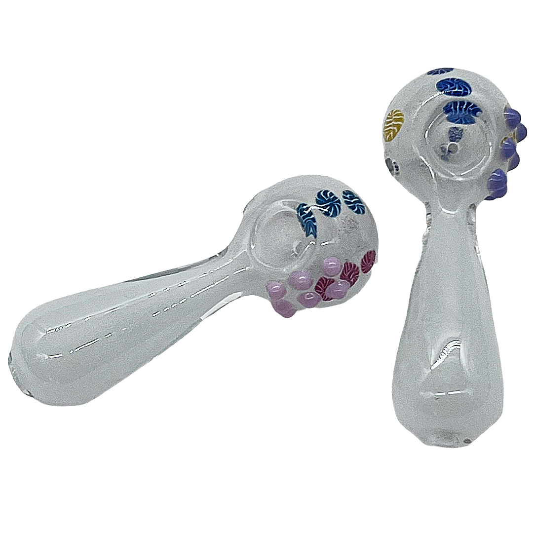 Frosted Look Dotted Head Heavy Spoon Handpipe (RS3014) | 4.5 inches | Assorted Colors product image